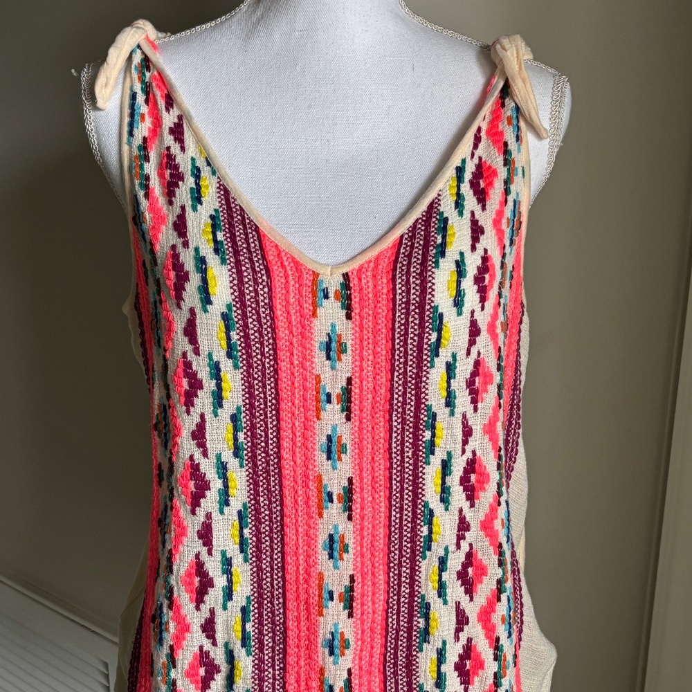 Embroidered V-Neck Tank